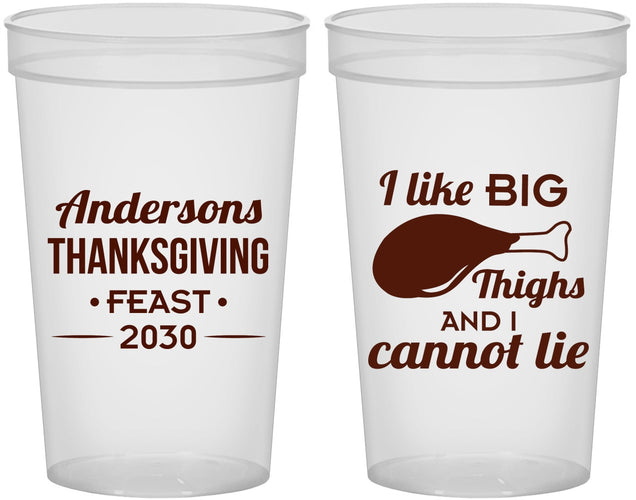 Custom Thanksgiving 22 oz Translucent Cups - Big Thighs | 260023