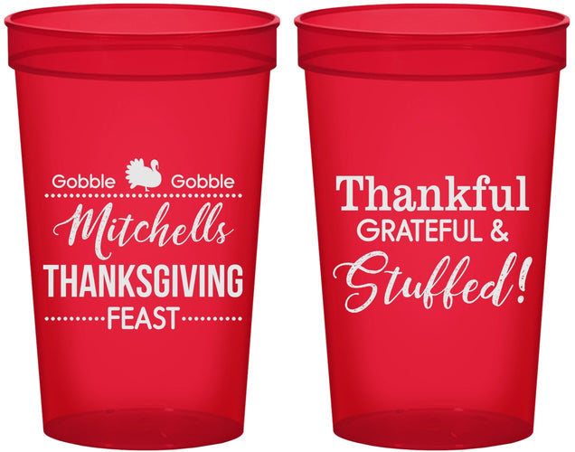 Custom Thanksgiving 22 oz Translucent Cups - Thankful Stuffed | 260029