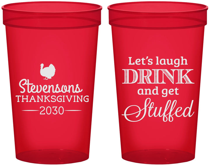 Custom Thanksgiving 22 oz Translucent Cups - Turkey Stuffed | 260037