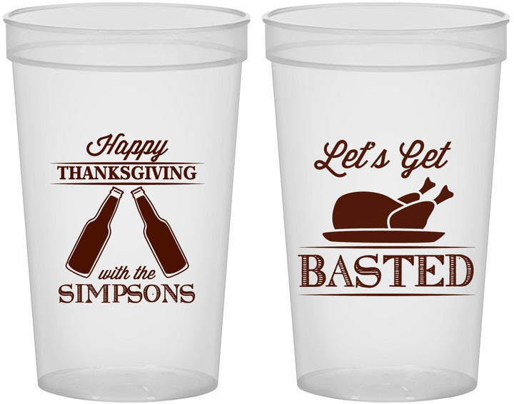 Custom Thanksgiving 22 oz Translucent Cups - Lets Get Basted | 260039