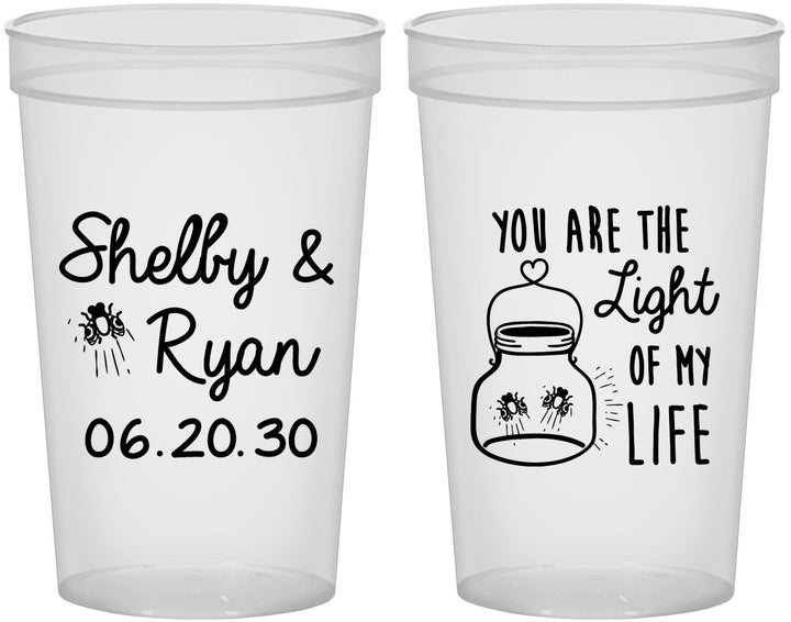 Custom Wedding 22 oz Translucent Cups - You Are The Light Of My Life | 262