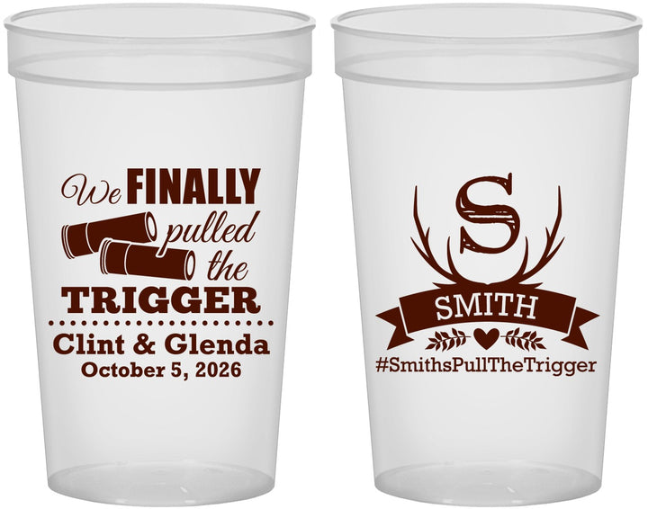 Custom Wedding 22 oz Translucent Cups - Finally Pull The Trigger | 264