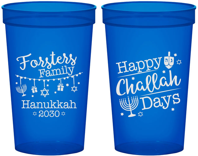 Custom Hanukkah 22 oz Translucent Cups - Challah Days | 270004