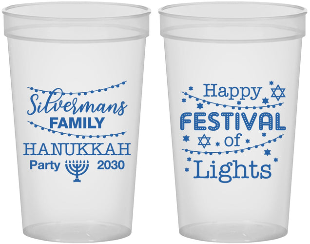 Custom Hanukkah 22 oz Translucent Cups - Festival Of Lights | 270006