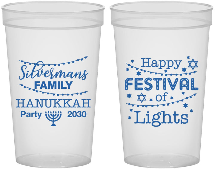 Custom Hanukkah 22 oz Translucent Cups - Festival Of Lights | 270006