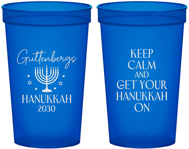 Custom Hanukkah 22 oz Translucent Cups - Menorah | 270008