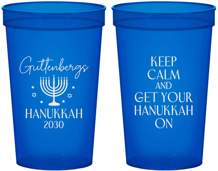 Custom Hanukkah 22 oz Translucent Cups - Menorah | 270008