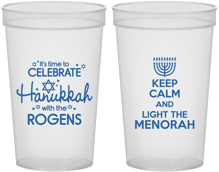 Custom Hanukkah 22 oz Translucent Cups - Menorah | 270013