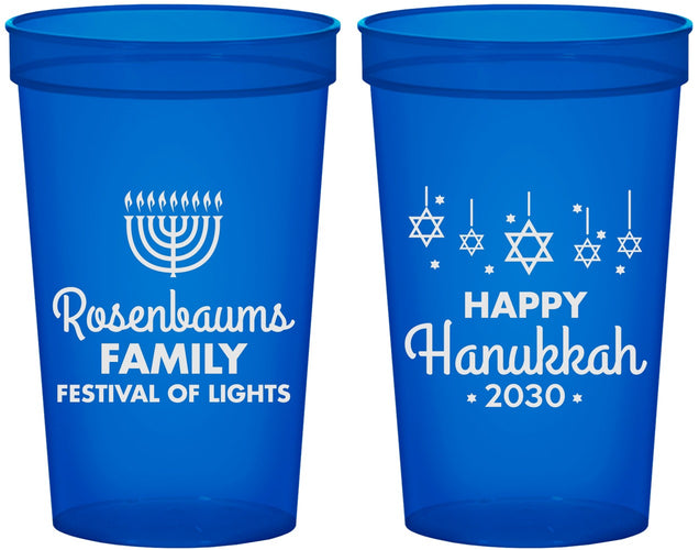 Custom Hanukkah 22 oz Translucent Cups - Menorah | 270016