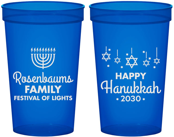 Custom Hanukkah 22 oz Translucent Cups - Menorah | 270016