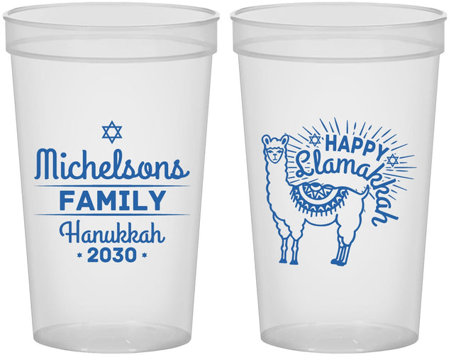 Custom Hanukkah 22 oz Translucent Cups - Llamakkah | 270017