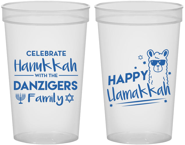 Custom Hanukkah 22 oz Translucent Cups - Llamakkah | 270018
