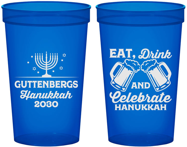 Custom Hanukkah 22 oz Translucent Cups - Menorah | 270023