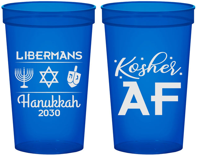 Custom Hanukkah 22 oz Translucent Cups - Menorah Dreidel | 270024