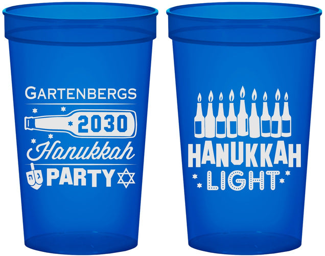 Custom Hanukkah 22 oz Translucent Cups - Menorah | 270027