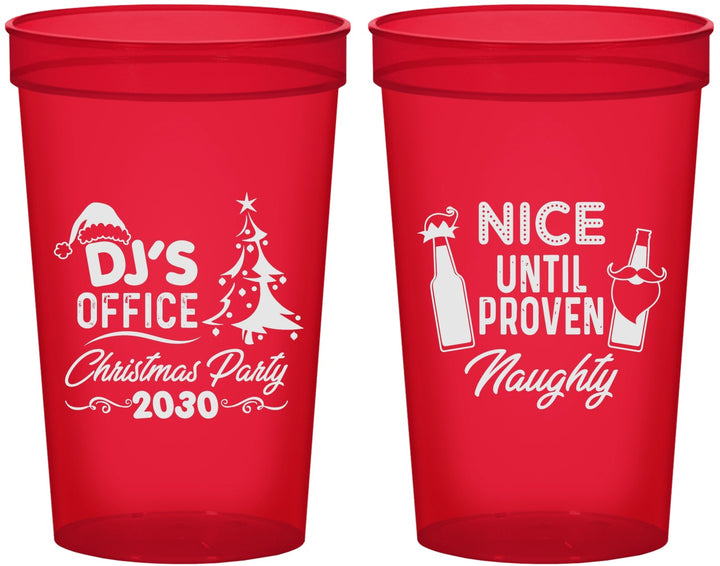 Custom Christmas 22 oz Translucent Cups - Naughty Or Nice | 280000
