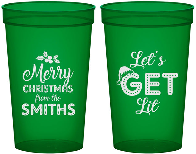 Custom Christmas 22 oz Translucent Cups - Lets Get Lit | 280001
