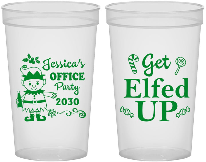 Custom Christmas 22 oz Translucent Cups - Lets Get Elfed Up | 280007