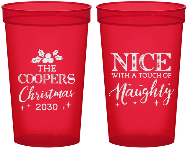 Custom Christmas 22 oz Translucent Cups - Naughty Or Nice | 280008
