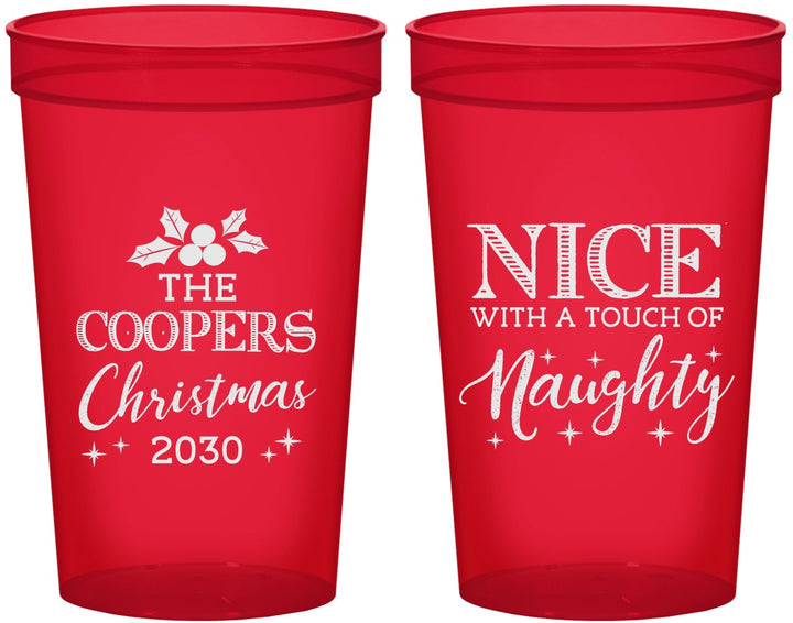 Custom Christmas 22 oz Translucent Cups - Naughty Or Nice | 280008