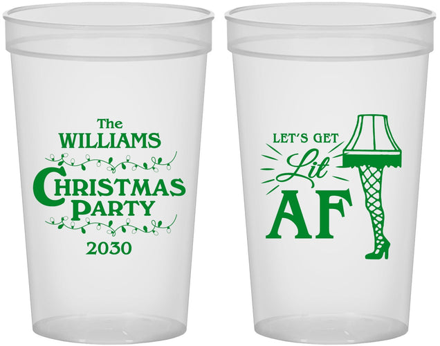Custom Christmas 22 oz Translucent Cups - Lit Af | 280011