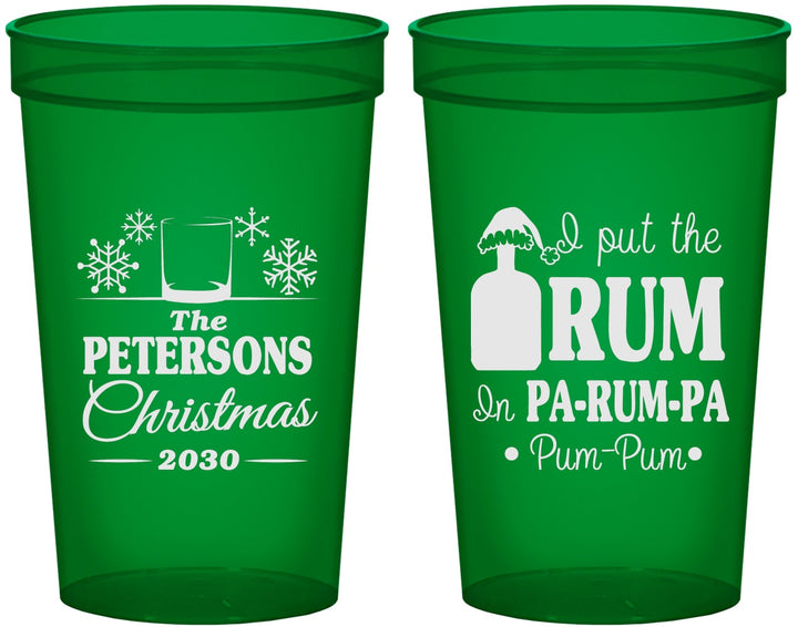 Custom Christmas 22 oz Translucent Cups - Pa Rum Pa | 280013