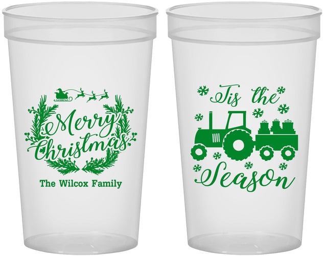Custom Christmas 22 oz Translucent Cups - Til The Season | 280019