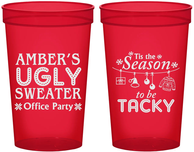 Custom Christmas 22 oz Translucent Cups - Til The Season To Be Tacky | 280020