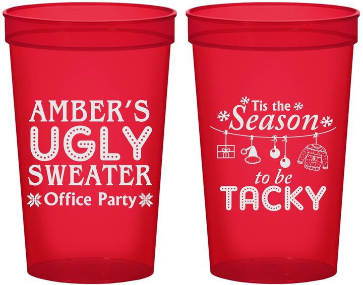 Custom Christmas 22 oz Translucent Cups - Til The Season To Be Tacky | 280020