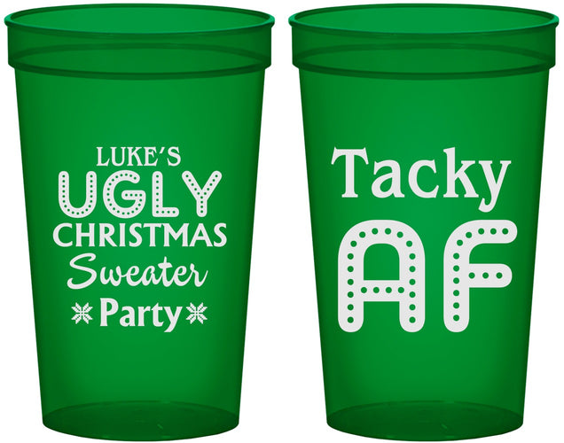 Custom Christmas 22 oz Translucent Cups - Tacky Af | 280021