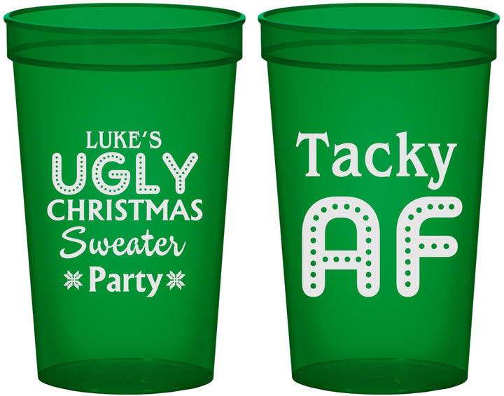 Custom Christmas 22 oz Translucent Cups - Tacky Af | 280021