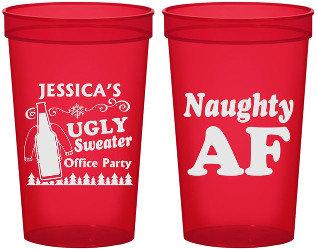 Custom Christmas 22 oz Translucent Cups - Eat Drink Be Ugly | 280024
