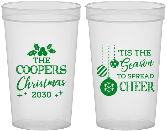 Custom Christmas 22 oz Translucent Cups - Tis The Season | 280027