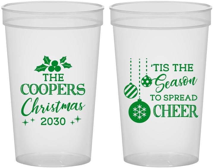Custom Christmas 22 oz Translucent Cups - Tis The Season | 280027