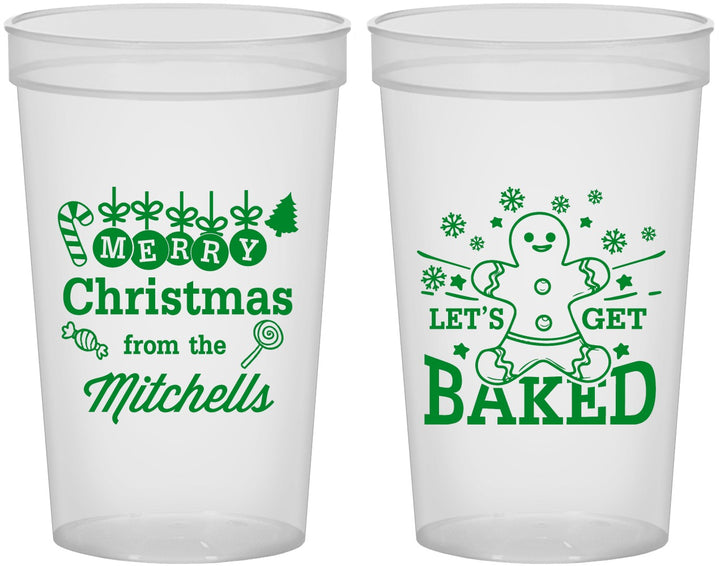 Custom Christmas 22 oz Translucent Cups - Lets Get Baked | 280039