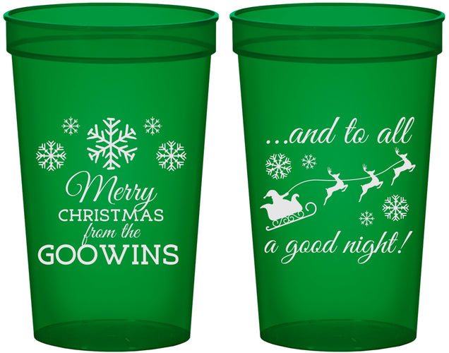 Custom Christmas 22 oz Translucent Cups - To All A Good Night | 280041