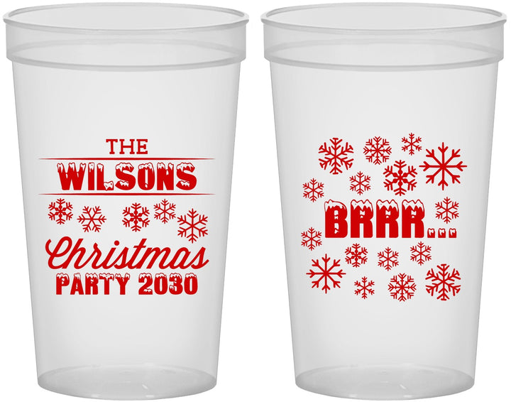 Custom Christmas 22 oz Translucent Cups - Snowflakes | 280042