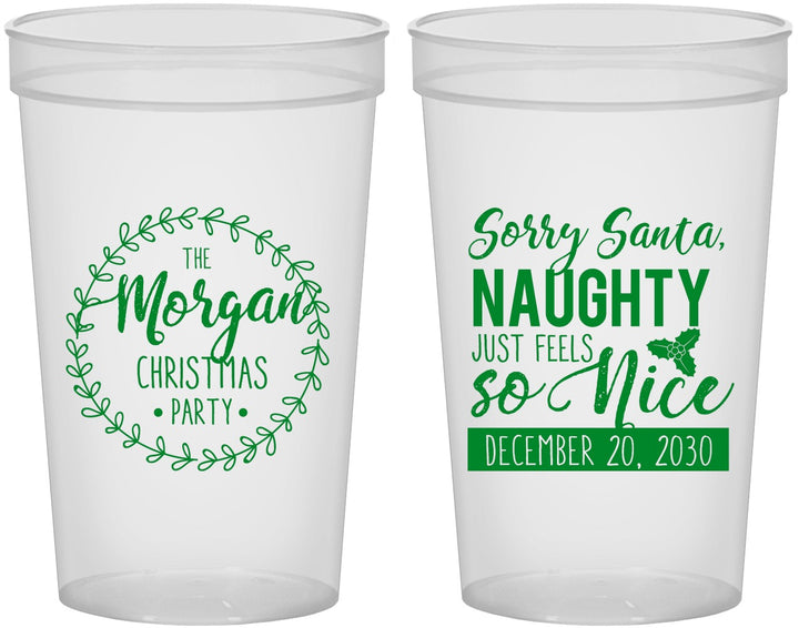 Custom Christmas 22 oz Translucent Cups - Naughty Or Nice | 280047