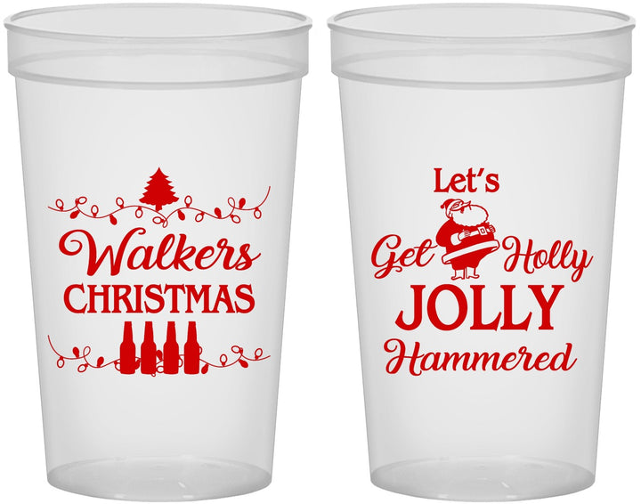 Custom Christmas 22 oz Translucent Cups - Let Is Snow | 280050