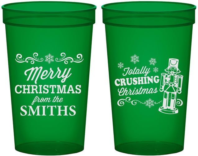 Custom Christmas 22 oz Translucent Cups - Snowflakes | 280053