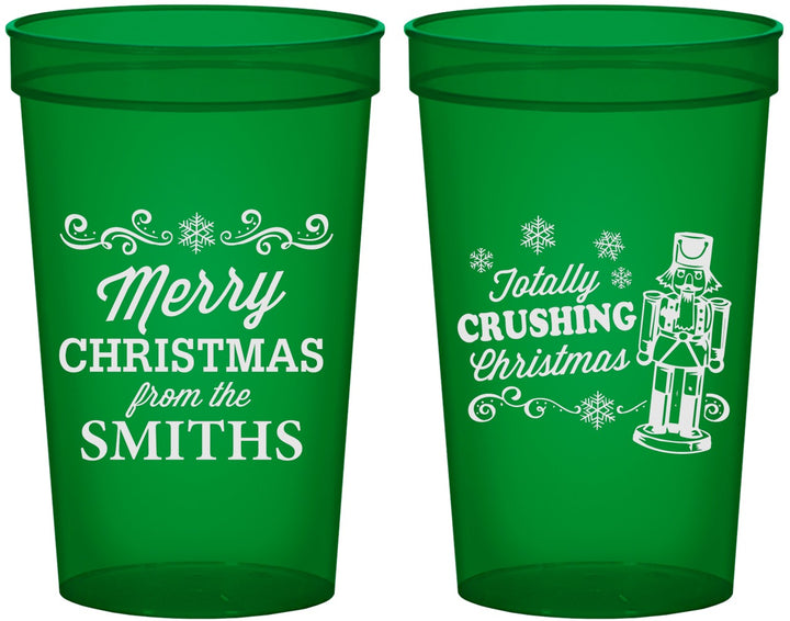Custom Christmas 22 oz Translucent Cups - Snowflakes | 280053