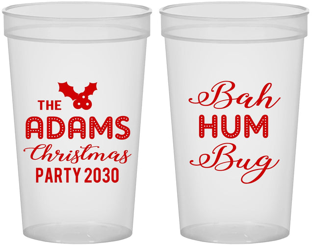 Custom Christmas 22 oz Translucent Cups - Bah Hum Bug | 280058