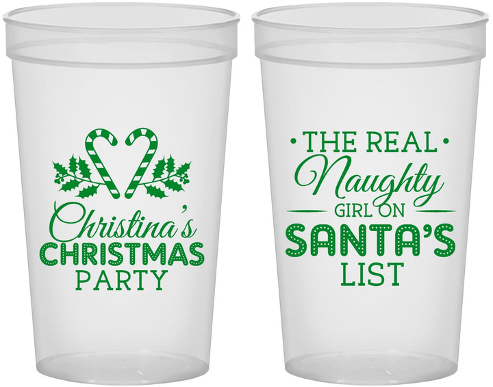 Custom Christmas 22 oz Translucent Cups - Naughty List | 280059