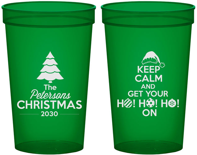 Custom Christmas 22 oz Translucent Cups - Ho Ho Ho | 280061