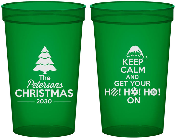 Custom Christmas 22 oz Translucent Cups - Ho Ho Ho | 280061