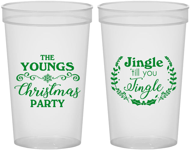 Custom Christmas 22 oz Translucent Cups - Jingle Til You Jingle | 280063