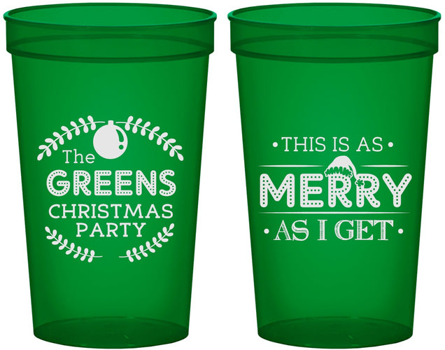 Custom Christmas 22 oz Translucent Cups - Merry As I Get | 280065