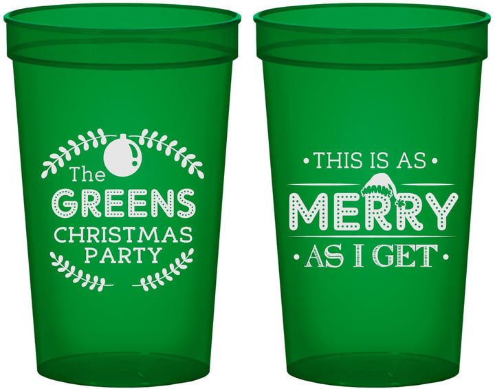 Custom Christmas 22 oz Translucent Cups - Merry As I Get | 280065