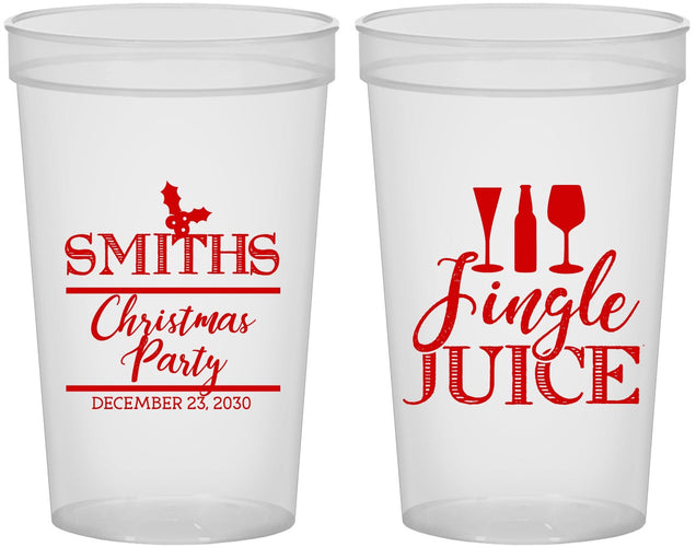 Custom Christmas 22 oz Translucent Cups - Jingle Juice | 280066