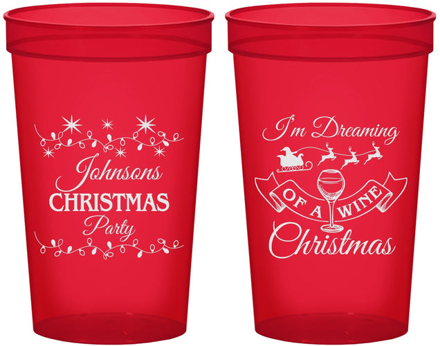 Custom Christmas 22 oz Translucent Cups - Wine | 280068